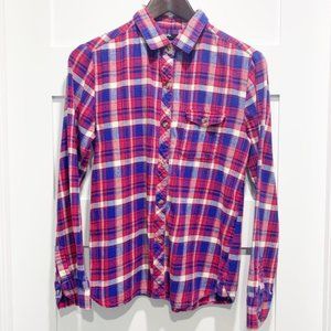BDG Boyfriend Fit 100% Cotton Plaid Flannel Shirt - Size Small